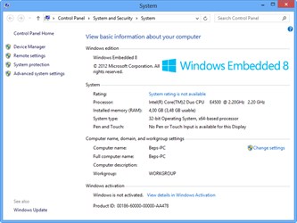 System Properties WES8 CTP3